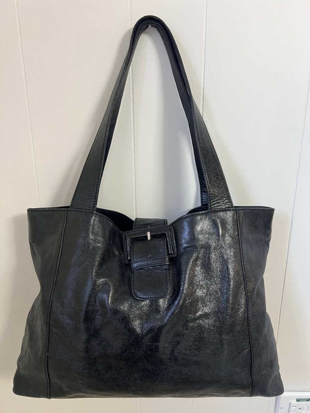 Vintage Y2K Hobo The Original Black Soft Leather Vintage Large Shoulder Tote Bag